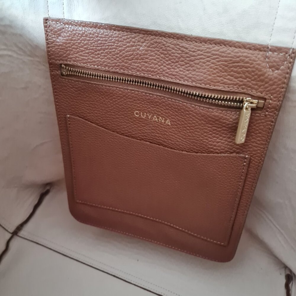 Cuyana Classic Large Structured Tote Rare Organizer Caramel Brown Leather - Picture 13 of 15